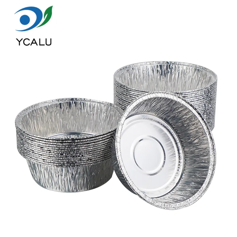 Petits récipients ronds en papier d'aluminium argenté pour la cuisson Petits récipients ronds en papier d'aluminium argenté pour la cuisson