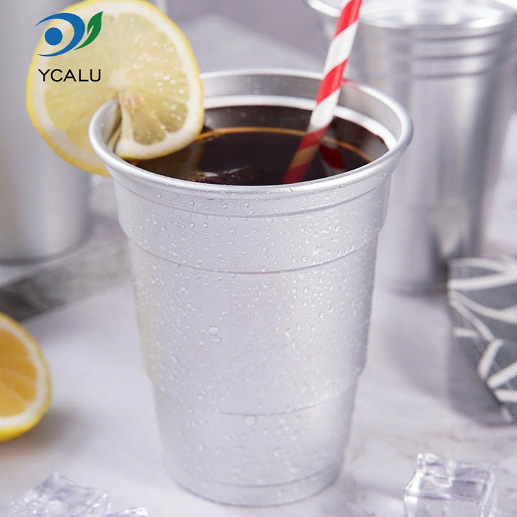 Tasse de boisson faite sur commande jetable de papier d'aluminium 16oz