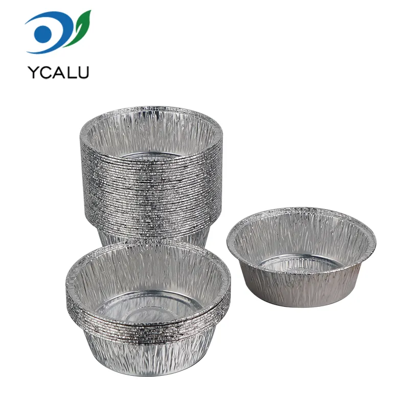 Petits récipients ronds en papier d'aluminium argenté pour la cuisson