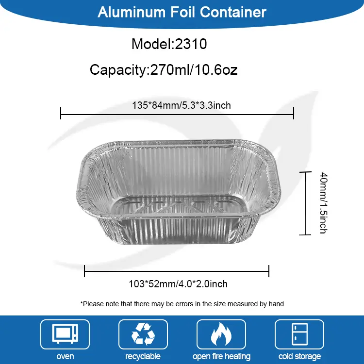 Contenant des récipients en aluminium argent en aluminium argent