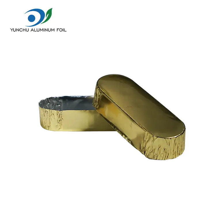 Petits conteneurs d'aluminium en aluminium argent ovale