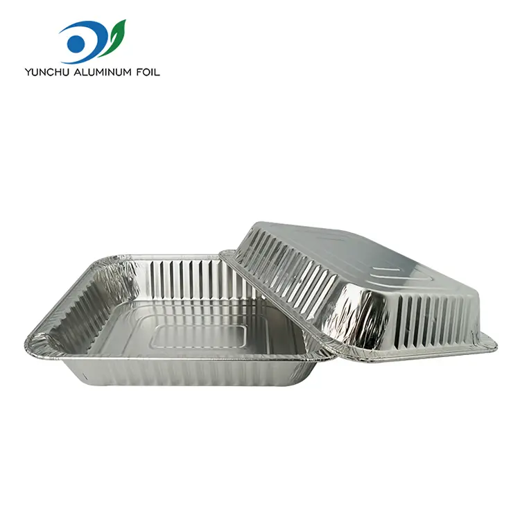 Plaque à plats rectangulaires Plaque de dinde récipient en aluminium en aluminium en aluminium