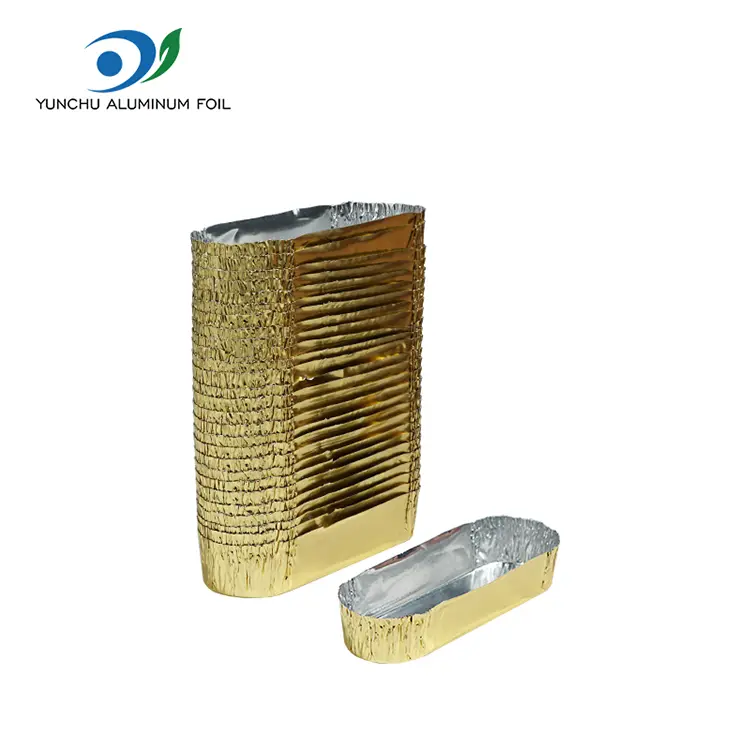 Petits conteneurs d'aluminium en aluminium argent ovale