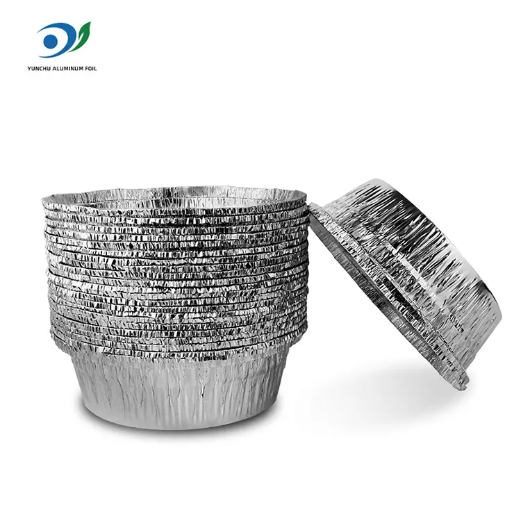 Round Air Fryer Catering Silver en aluminium en aluminium Conteneurs