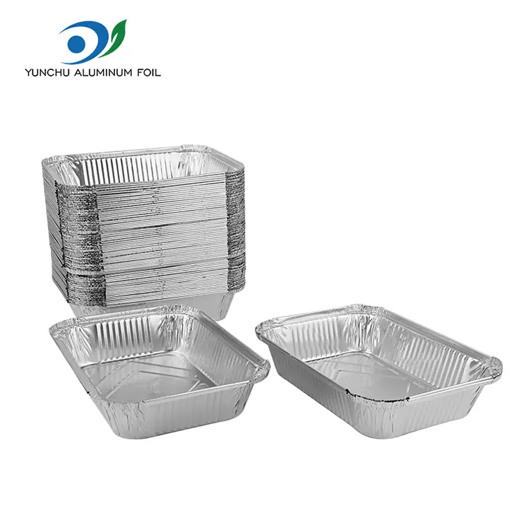 Boîte à lunch à barbecue jetable Conteneurs en aluminium argenté