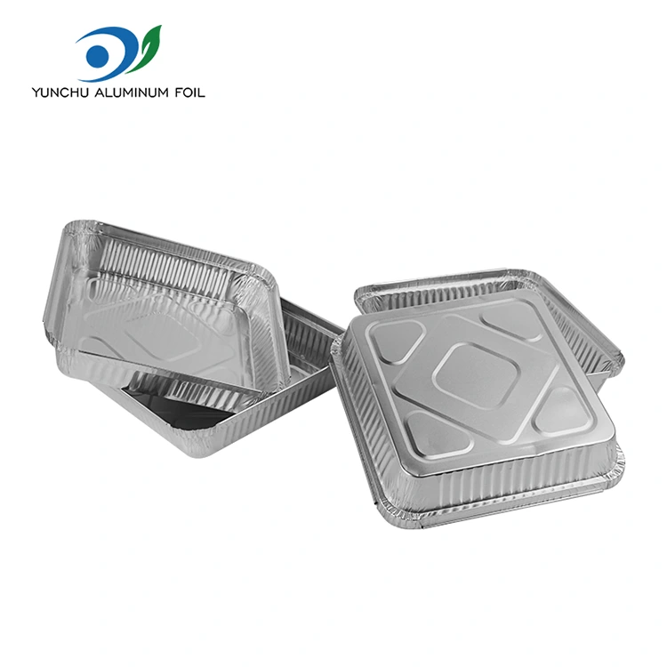 Brochettes barbecue jetable conteneurs en aluminium argent en aluminium