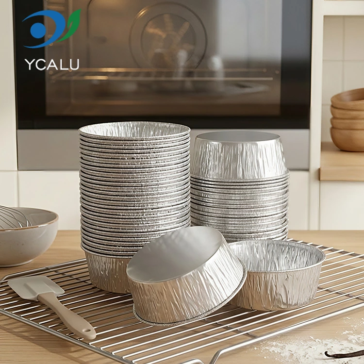 Plateau à gâteaux jetable, cuisson de récipients alimentaires en papier d'aluminium argenté