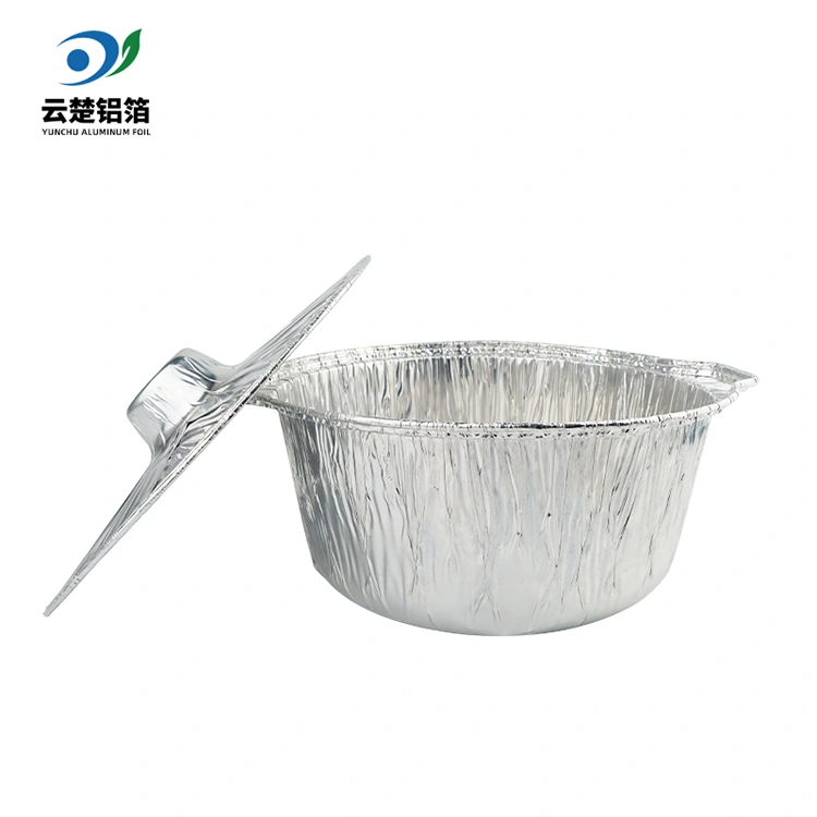 Pottes de pot chaude à restauration jetable récipients en aluminium argent en aluminium