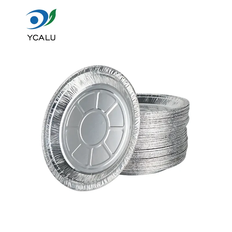Récipients alimentaires argentés de nourriture de papier d'aluminium de friteuse à air de disque jetable
