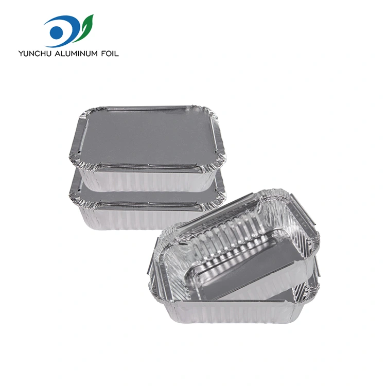 Boîte en feuille jetable barbecue en aluminium argenté Conteneurs