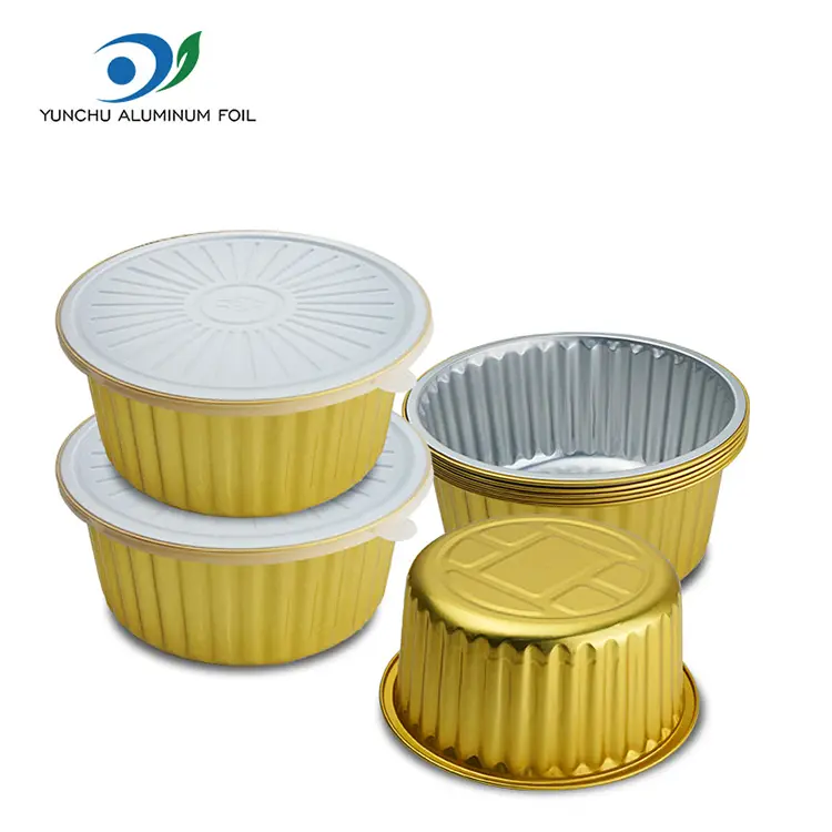 Piègeon alimentaire jetable Takeaway Golden en aluminium en aluminium Conteneurs