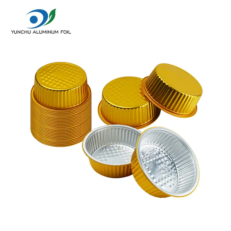 Jetable golden fast food rond rond en aluminium contenants
