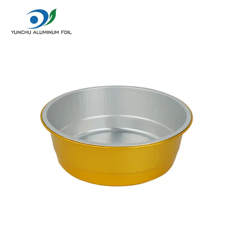 Conteneurs en aluminium rond doré jetables