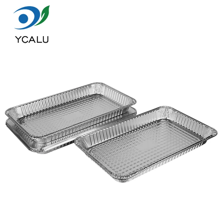 Récipients alimentaires jetables de papier d'aluminium d'argent de four de barbecue de grande capacité Récipients alimentaires jetables de papier d'aluminium d'argent de four de barbecue de grande capacité