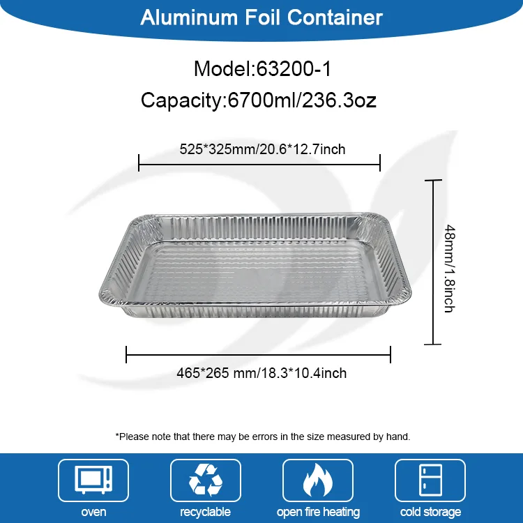 Récipients alimentaires jetables de papier d'aluminium d'argent de four de barbecue de grande capacité