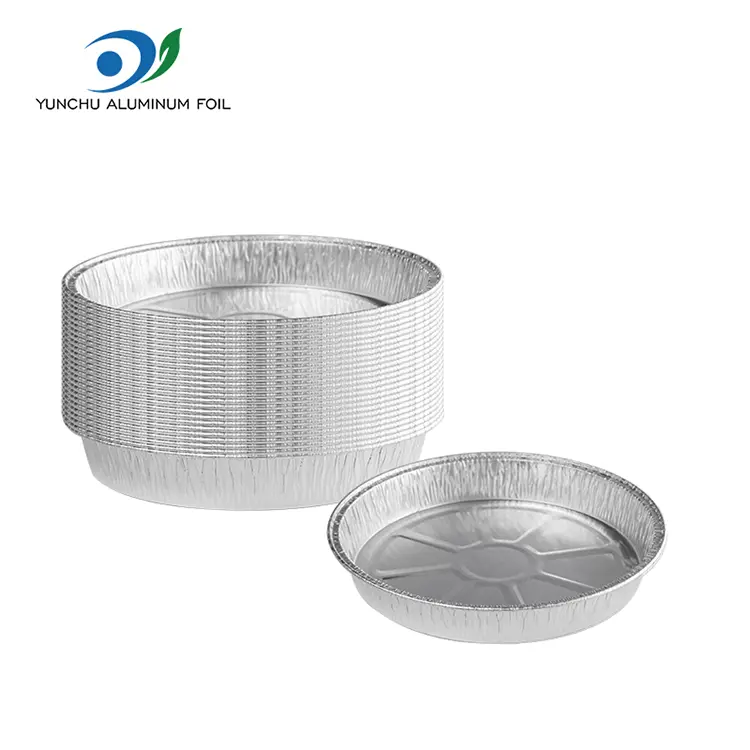 Conteneurs argentés ronds jetables de papier d'aluminium pour la nourriture à emporter