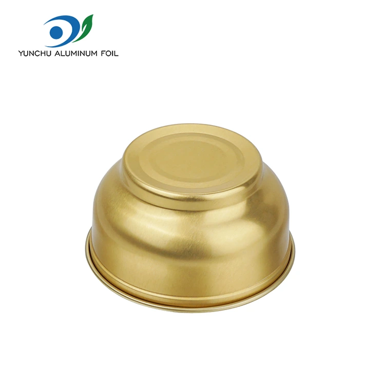 Petits récipients ronds jetables de papier d'aluminium de bol d'or