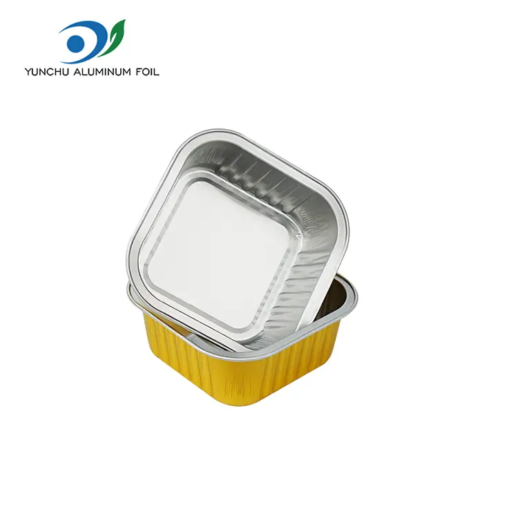 Gobelets de cuisson de gâteaux en aluminium carrés jetables Gobelets de cuisson de gâteaux en aluminium carrés jetables