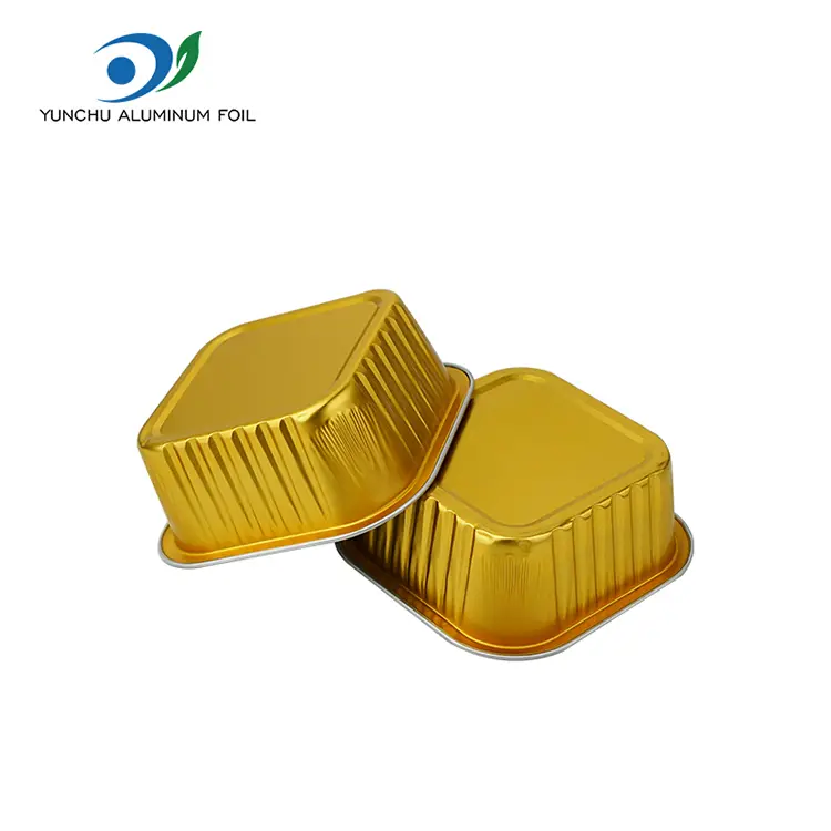 Gobelets de cuisson de gâteaux en aluminium carrés jetables