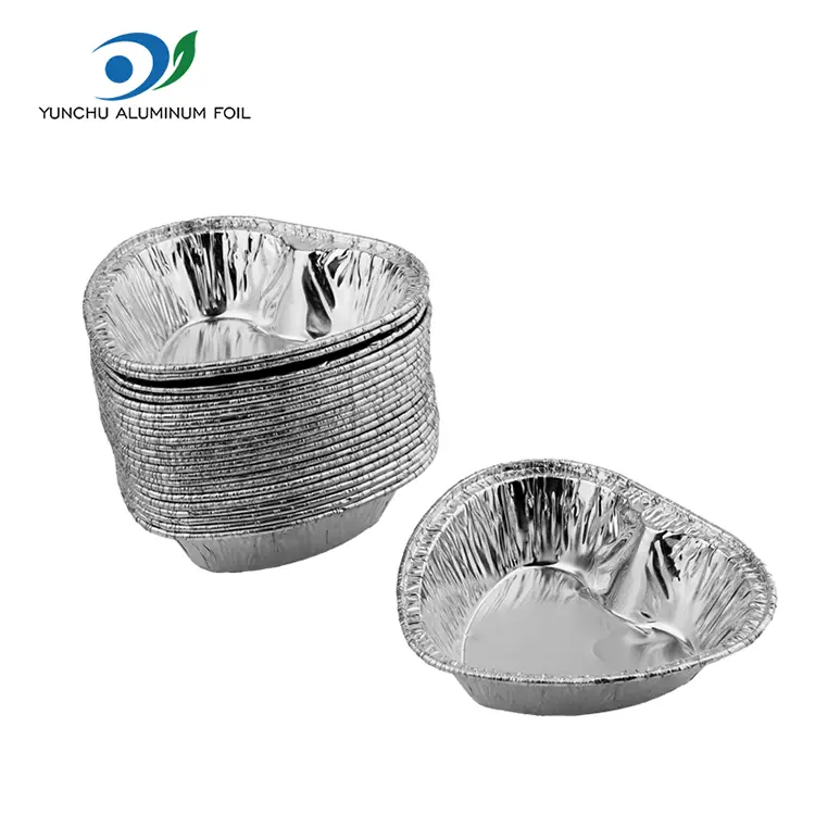 Couchers à gâteau en forme de cœur Récipients en aluminium argent en aluminium