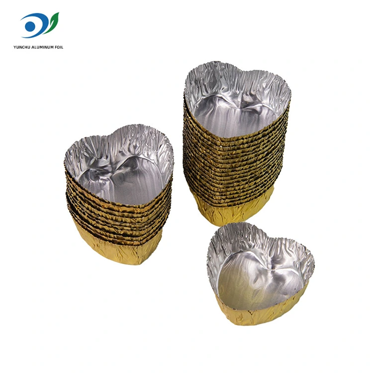 Récipient alimentaire en aluminium en aluminium en aluminium en aluminium argent en forme de cœur