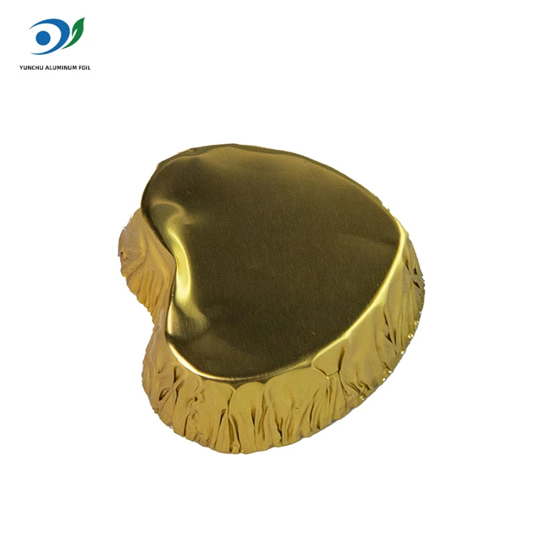 Récipient alimentaire en aluminium en aluminium en aluminium en aluminium argent en forme de cœur