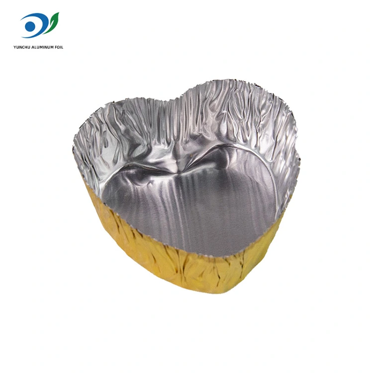 Récipient alimentaire en aluminium en aluminium en aluminium en aluminium argent en forme de cœur