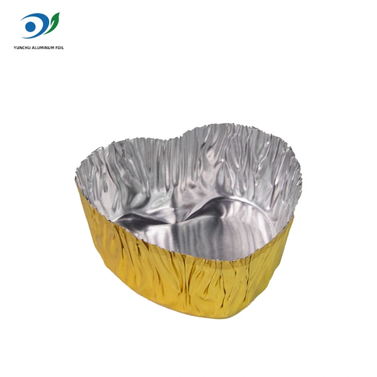 Récipient alimentaire en aluminium en aluminium en aluminium en aluminium argent en forme de cœur