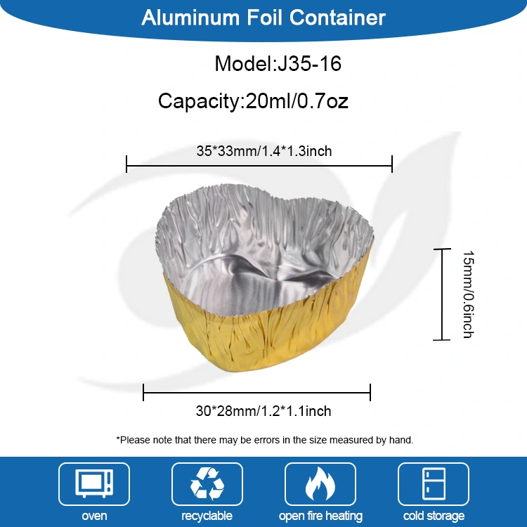 Récipient alimentaire en aluminium en aluminium en aluminium en aluminium argent en forme de cœur