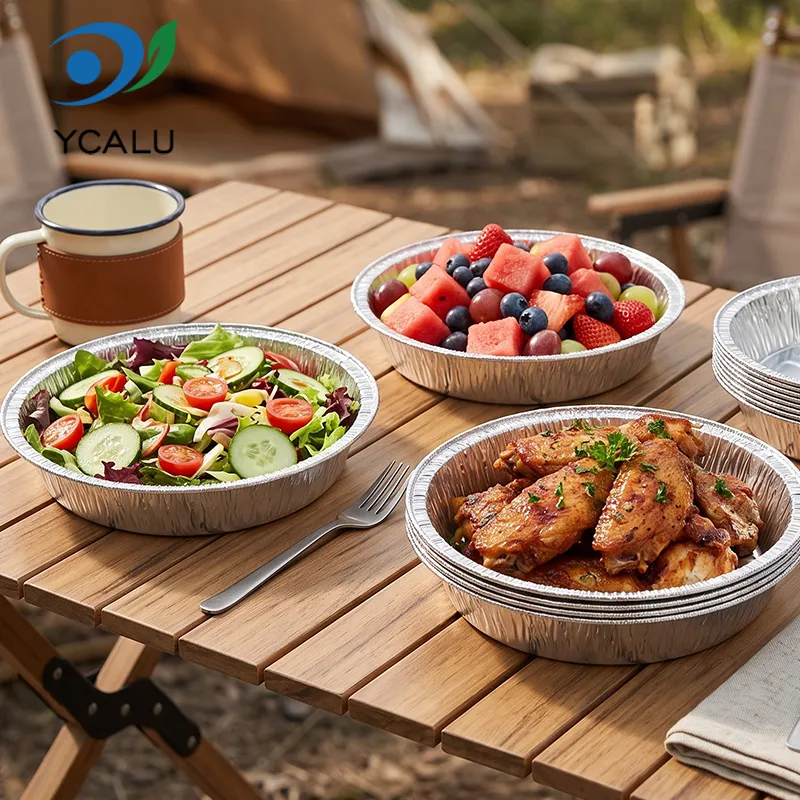 Récipients jetables en aluminium argenté pour la cuisson