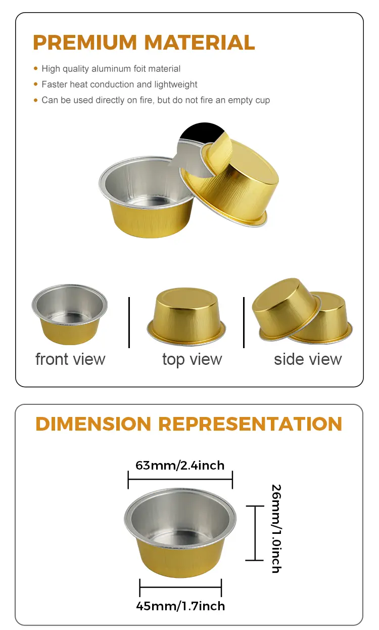 Colored round roast Smoothwall Aluminum Foil Containers