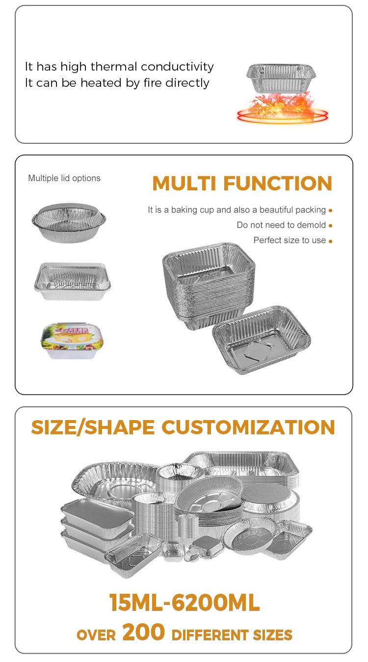 Air fryer baking Silver Aluminum Foil Containers