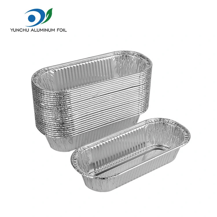 Fryer à air ovale cuit argent en aluminium en aluminium Conteneurs