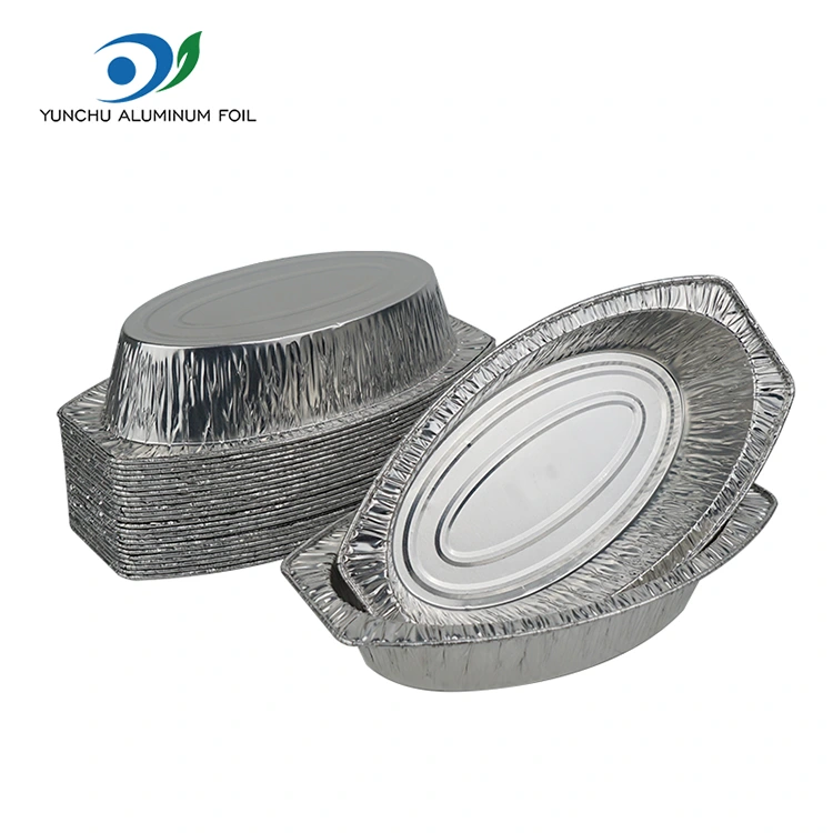 Contenant des contenants d'aluminium en aluminium en aluminium ovale
