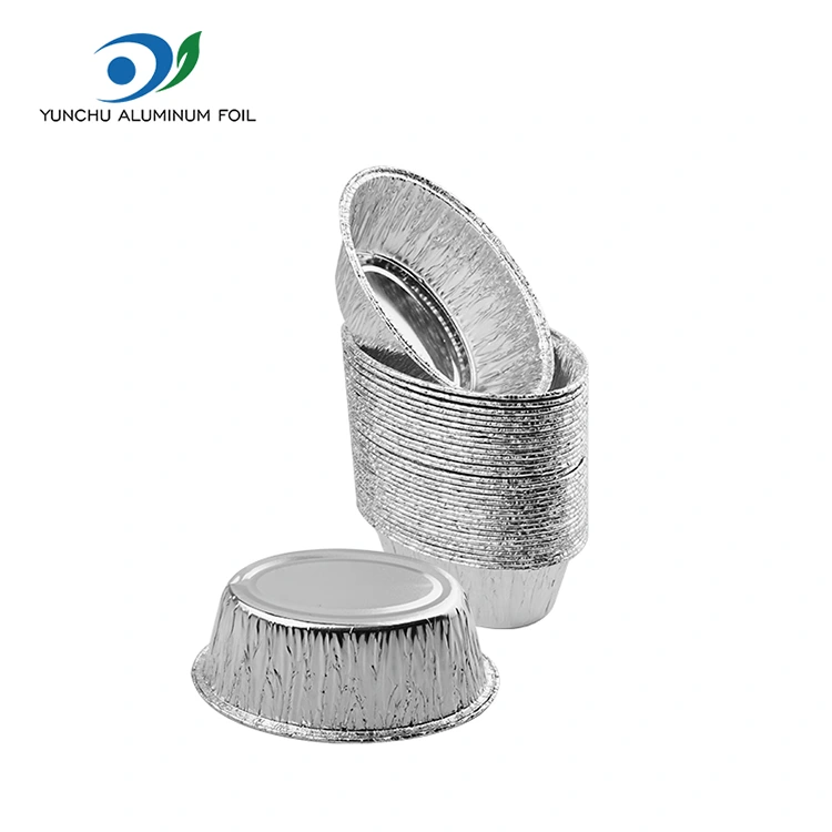 Récipient alimentaire ovale en papier d'aluminium argenté pour gâteau cuit à la vapeur