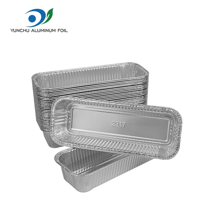 Baguettes rectangulaires Contenants en aluminium argenté