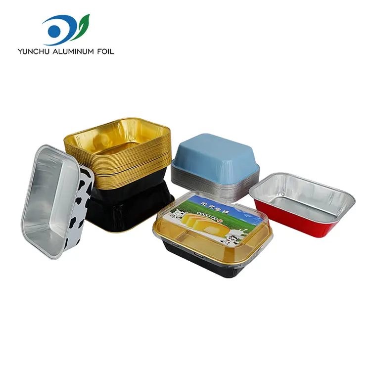 Boîtes de boulangerie rectangulaires Récipient en aluminium de paroi lisse à la chaleur