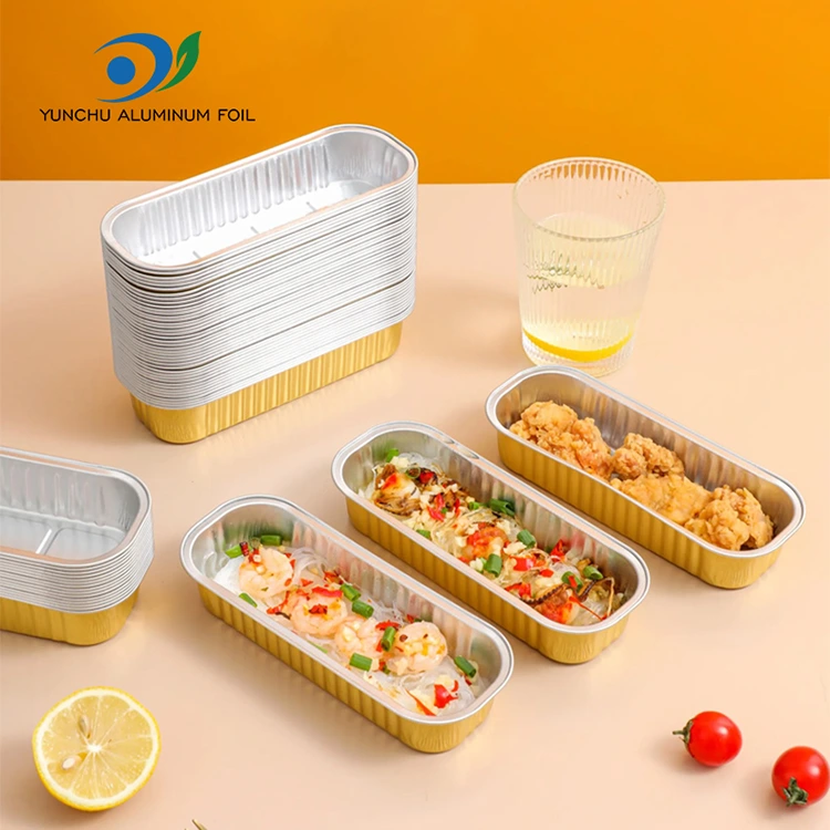 Récipients en aluminium à gâteau de cuisson rectangulaire Smoothall