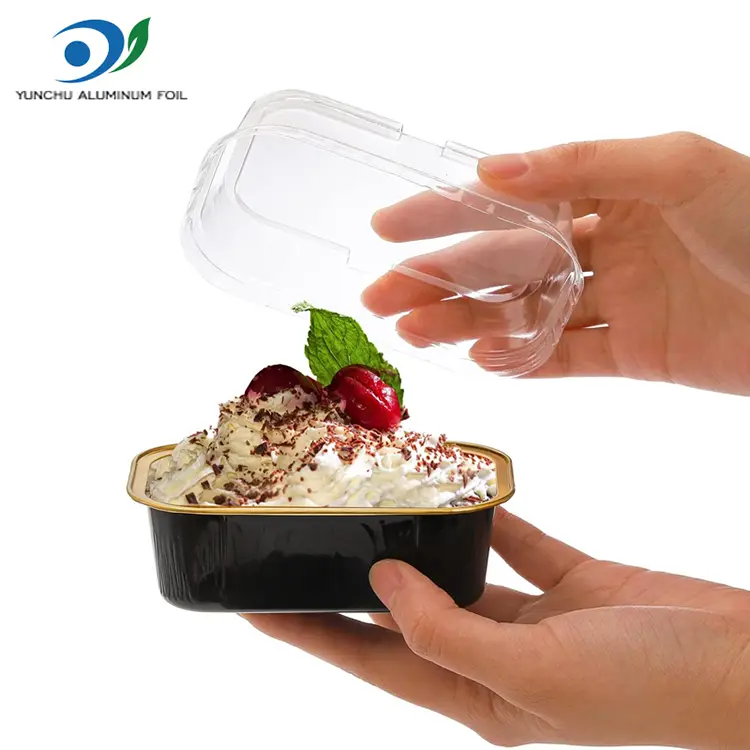 Couleur de boulangerie rectangulaire Conteneurs en aluminium en aluminium Couleur de boulangerie rectangulaire Conteneurs en aluminium en aluminium