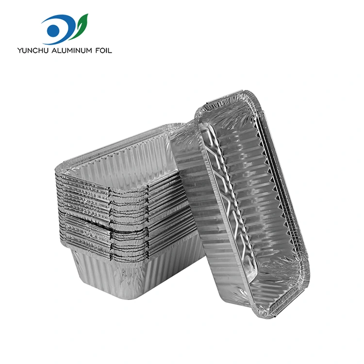 Barbecue rectangulaire épaissie de récipients en aluminium argent