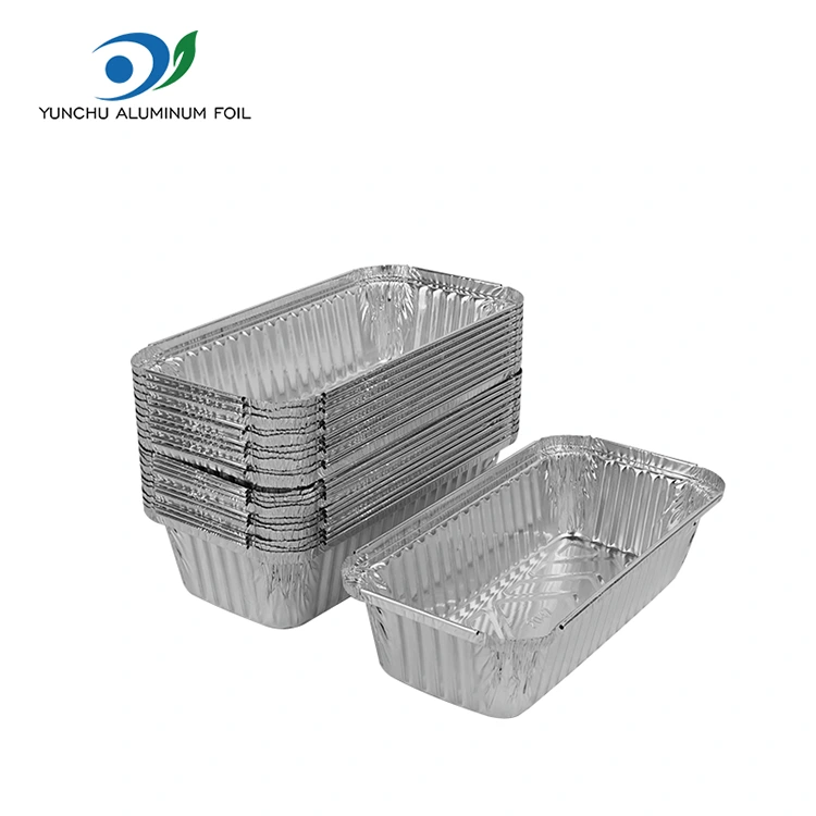 Barbecue rectangulaire épaissie de récipients en aluminium argent