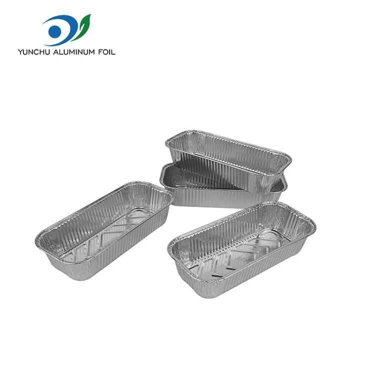 Pain rectangulaire cuit argenté en aluminium en aluminium contenants