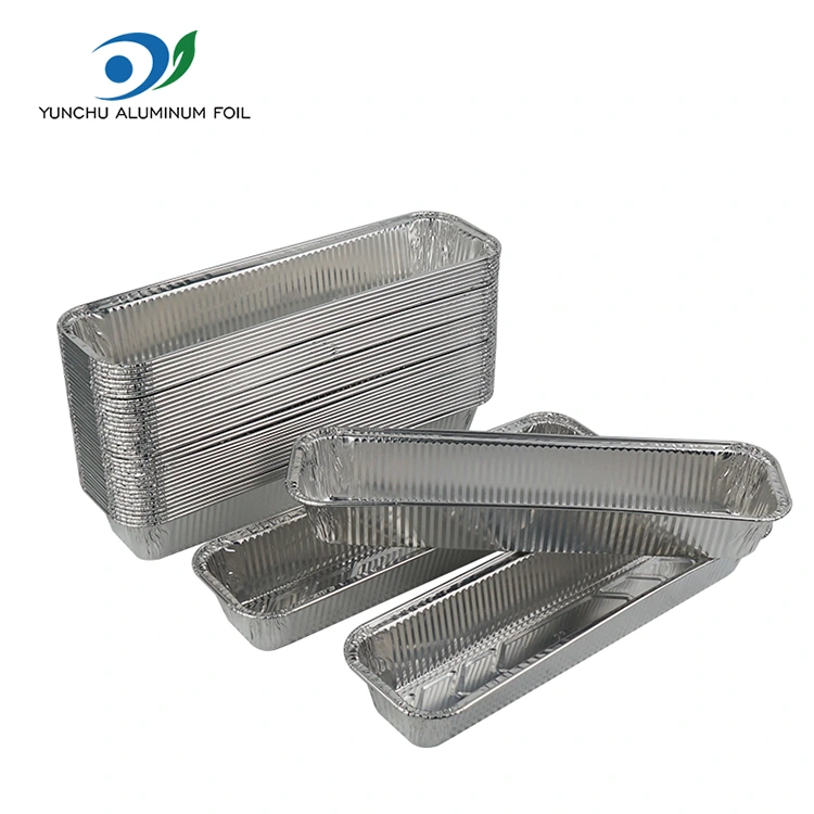 Plateau à pain rectangulaire cuit argenté en aluminium en aluminium en aluminium