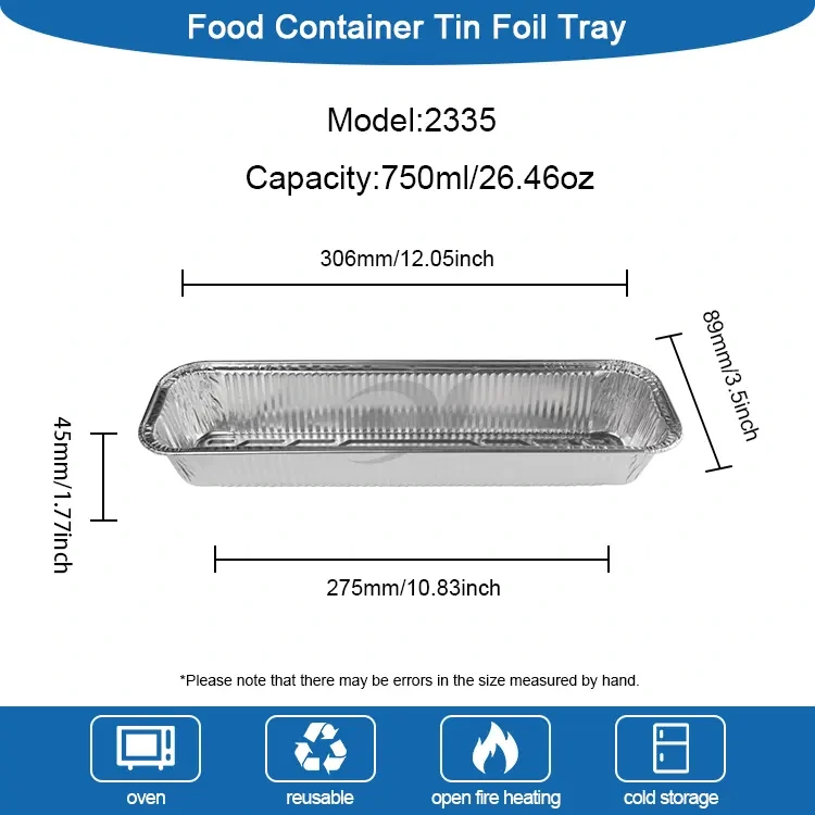 Plateau à pain rectangulaire cuit argenté en aluminium en aluminium en aluminium