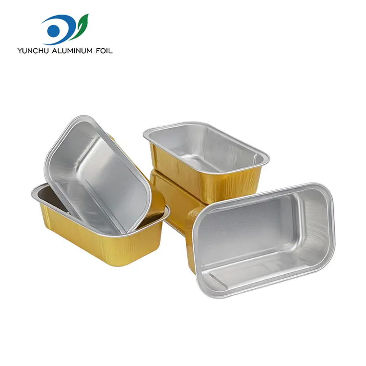 Boîte à gâteau rectangulaire chauffage scellé en aluminium lisse en aluminium