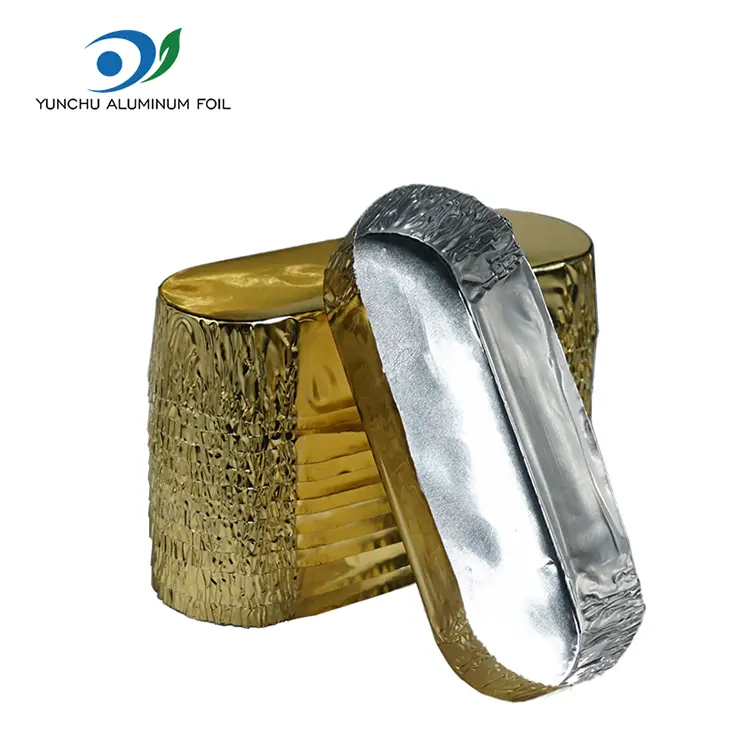 Petits conteneurs d'aluminium en aluminium argent ovale
