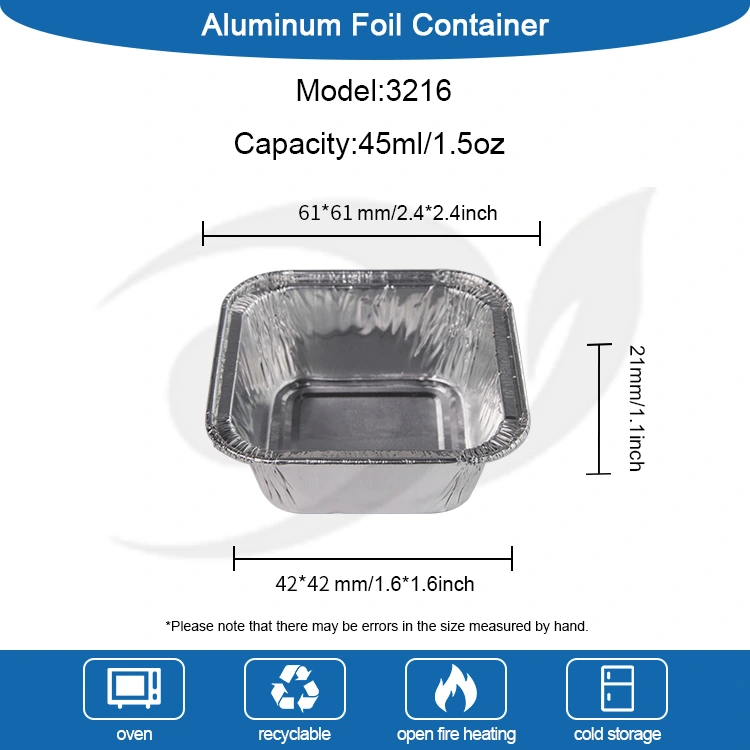 Conteneurs en aluminium en aluminium argenté à air carré