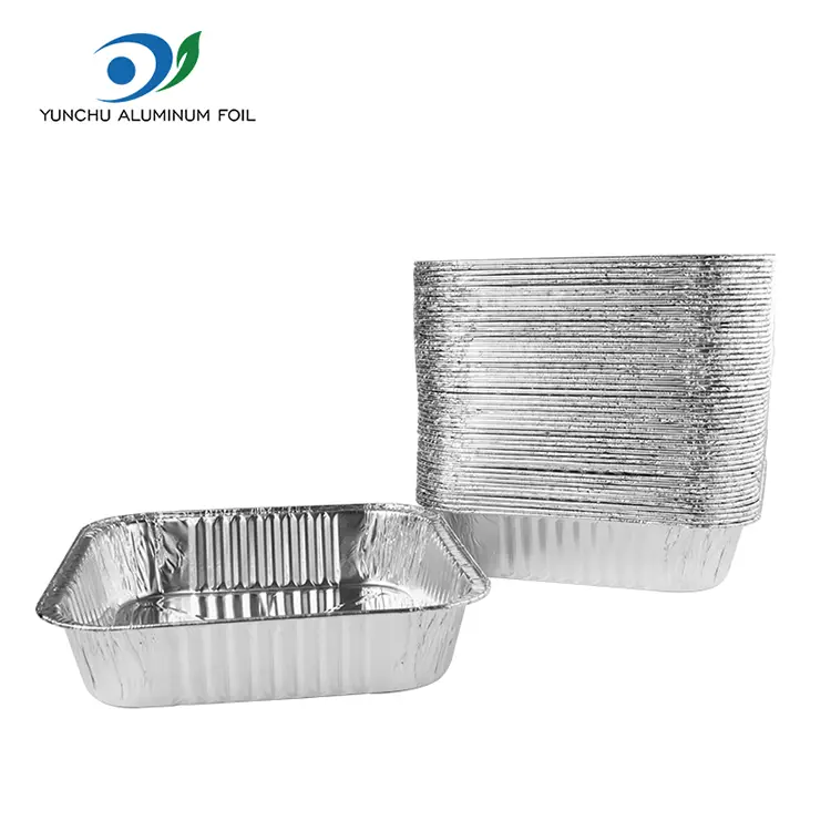Conteneurs carrés à emporter de papier d'aluminium pour l'emballage alimentaire et la restauration