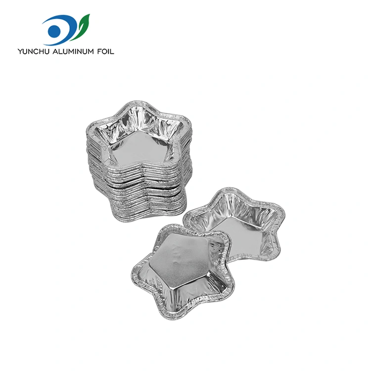Tasses à tarte en papier d'aluminium en forme d'étoile pour la cuisson du récipient alimentaire en papier d'aluminium